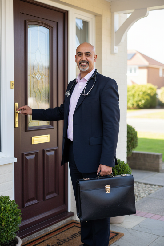 GP Arriving for Home Visit