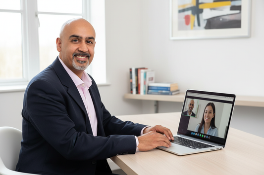 Omar doing a video consultation